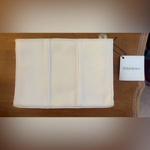 Saint Laurent white makeup bag new with tags